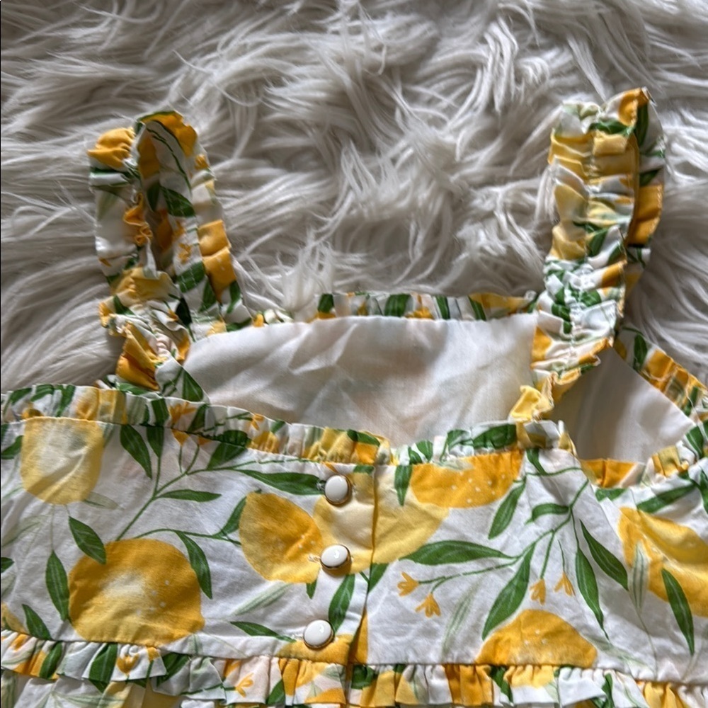 Lemon Print Kids Dress - Picture 6 of 6